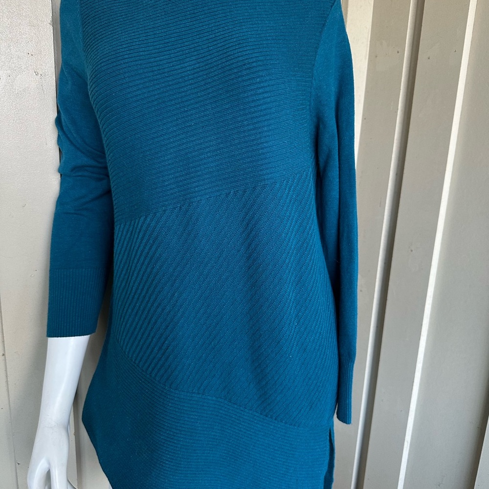 Chico’s Teal Asymmetrical Sweater